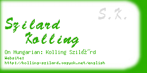 szilard kolling business card